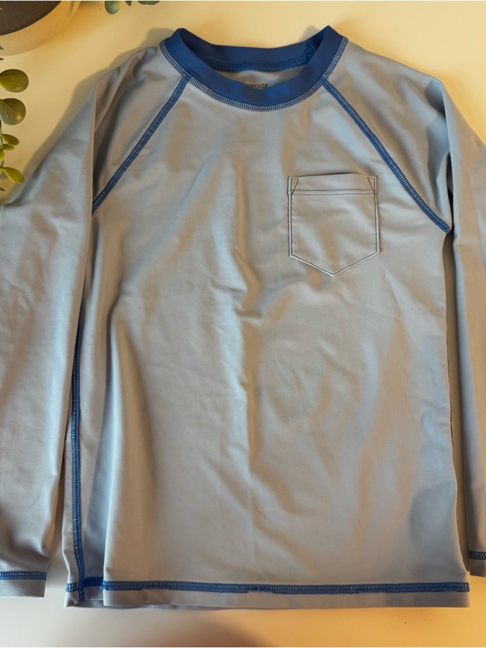 Crewcuts Boys Rash Guard XS 4/5 | UPF 50+ Long Sleeve Swim Shirt | Blue Swim Top